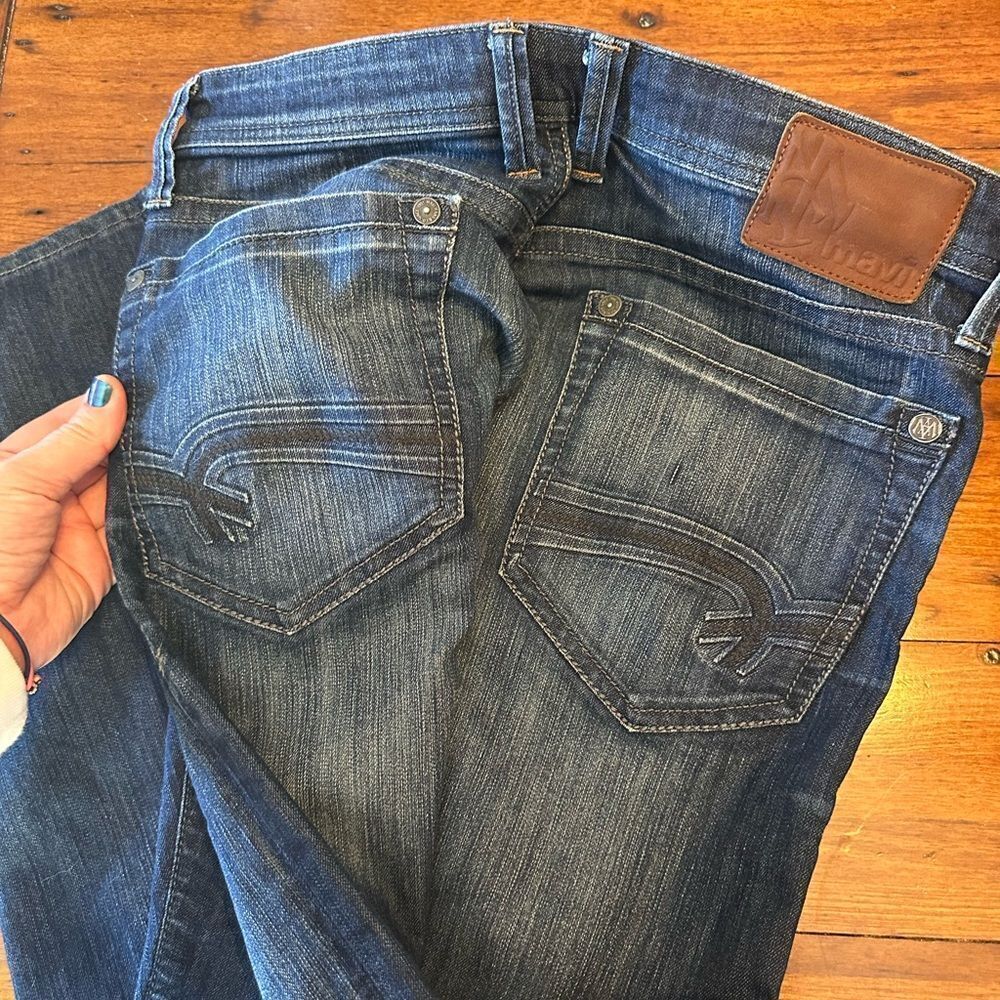 Mavi Blue Boot Cut Jeans with Signature Stitching